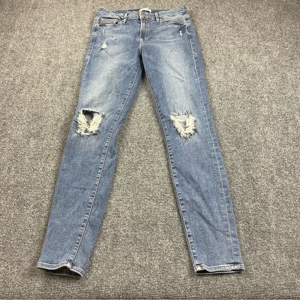 GOOD AMERICAN Women’s Good Legs Distressed Knees denim jeans size: 6/28